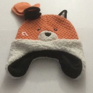 NWOT Fox Hat & Mittens Set Youth Orange